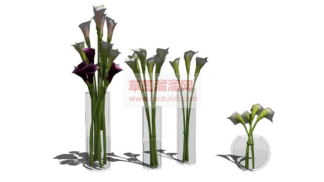 玻璃装饰花瓶SU模型