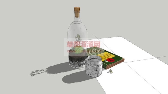 玻璃瓶子木塞SU模型
