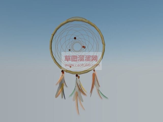 竹子羽毛圆形SU模型