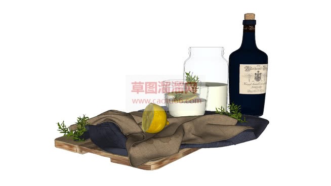 摆件装饰酒瓶SU模型
