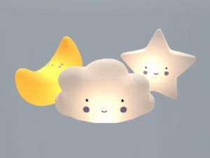 星星月亮云朵SU模型