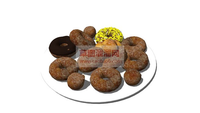 甜甜圈食物SU模型