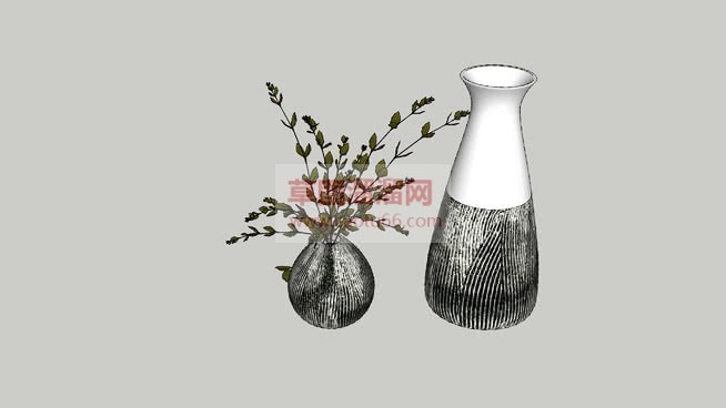 插花花瓶装饰SU模型