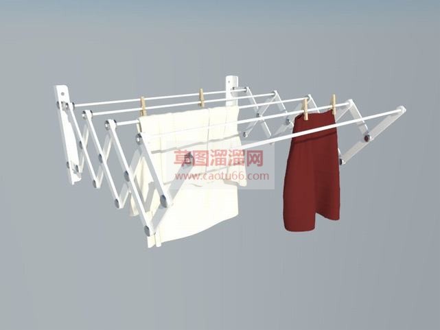 户外伸缩晾衣SU模型