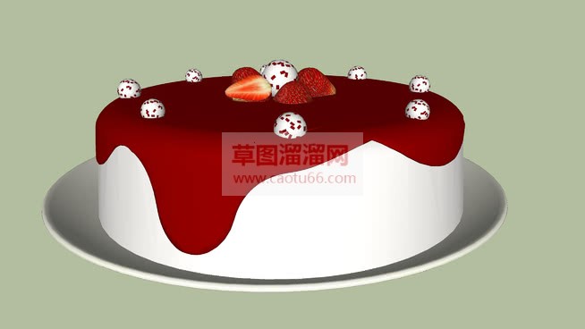 蛋糕草莓SU模型