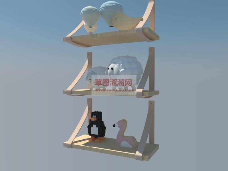 热气球小鸟小SU模型