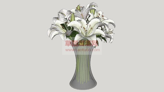 玻璃花瓶瓶子SU模型