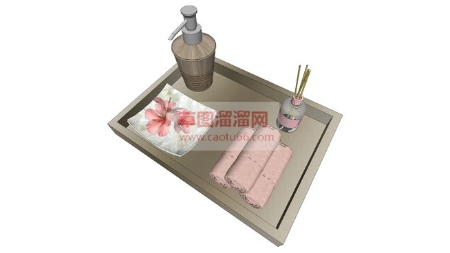 浴室摆件毛巾SU模型