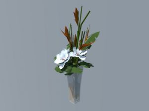 玻璃花瓶植物SU模型