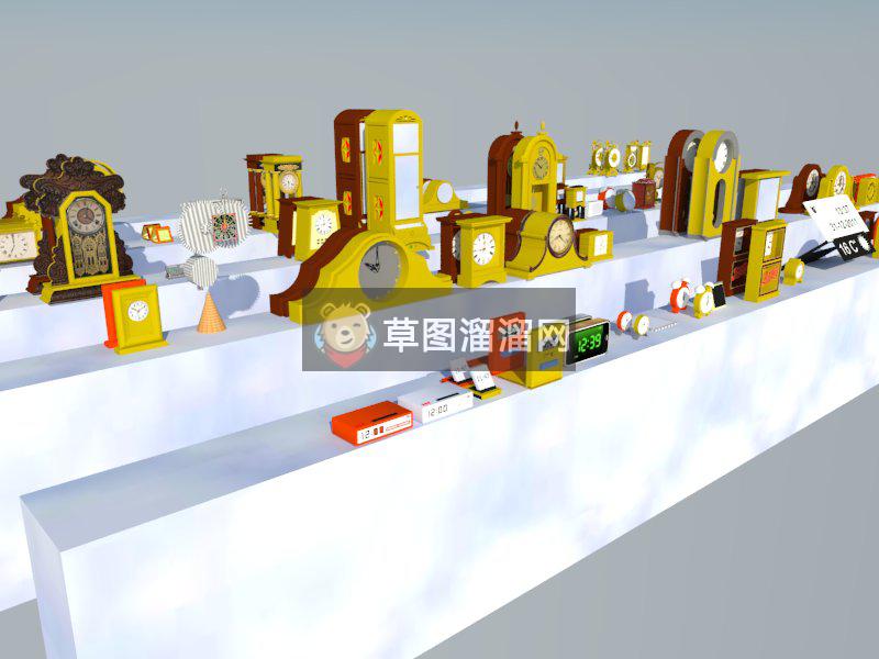 欧式闹钟SU模型