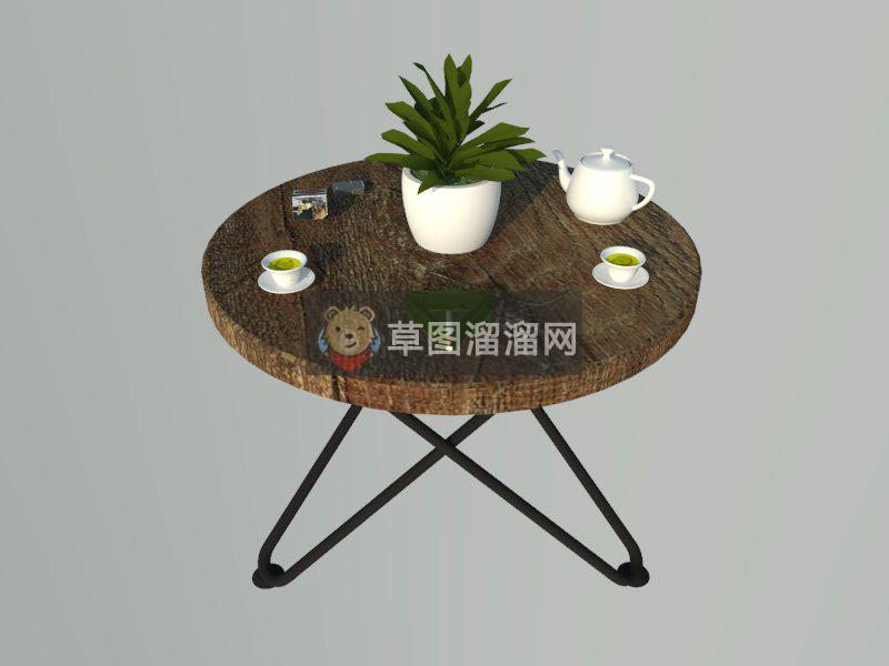 咖啡桌休闲桌SU模型