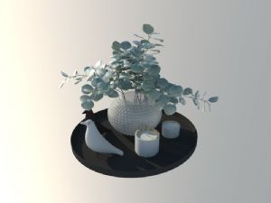 小鸟摆件花盆SU模型