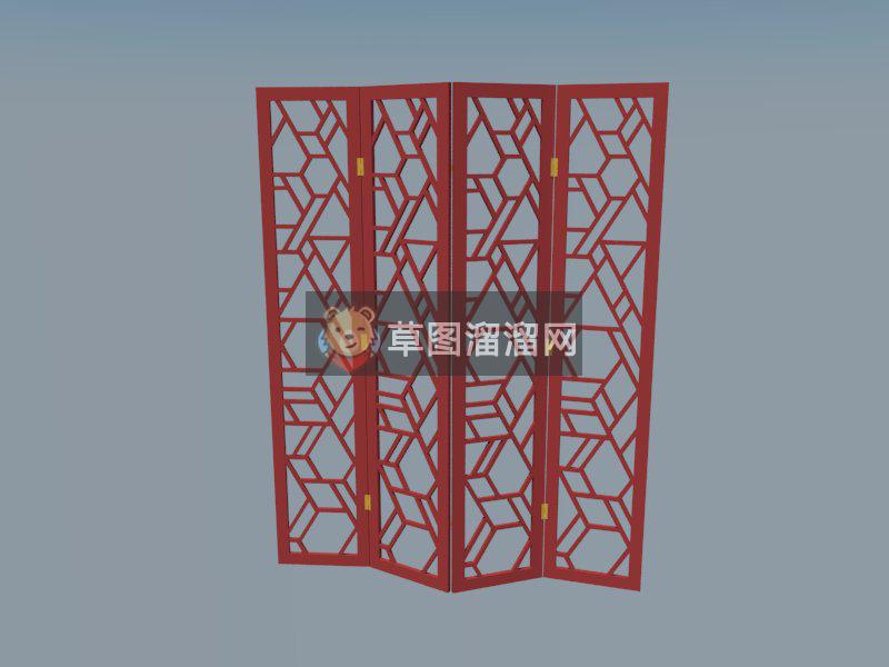 隔断屏风SU模型