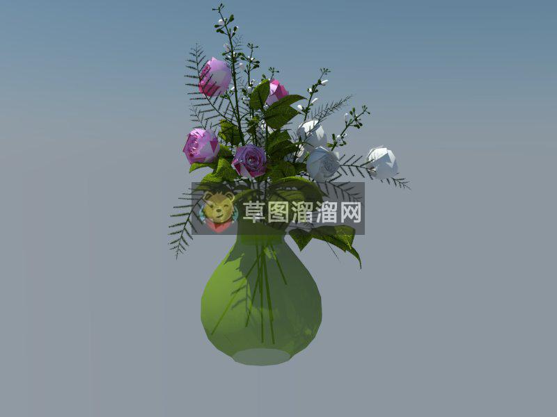 绿色玫瑰花花SU模型