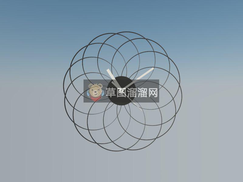 装饰墙钟时钟SU模型