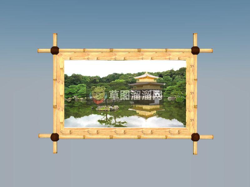 竹制品照片挂画SU模型