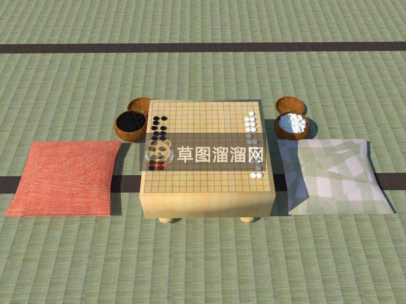 日式围棋五子棋SU模型