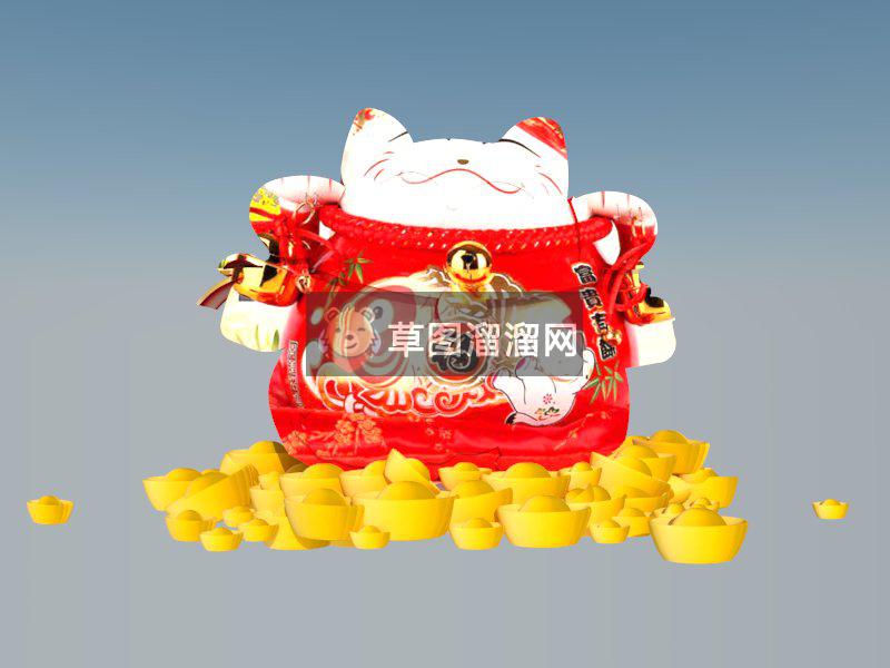 金元宝招财猫SU模型