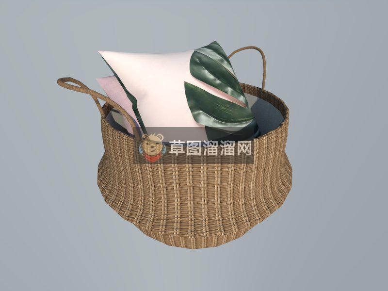 竹篮匡装饰品SU模型