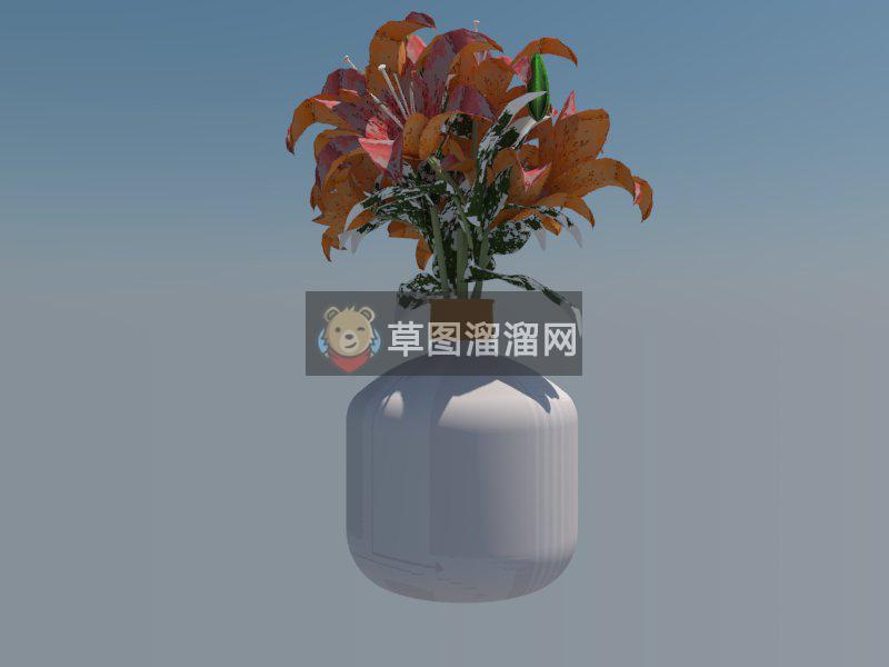 玻璃花瓶装饰品SU模型