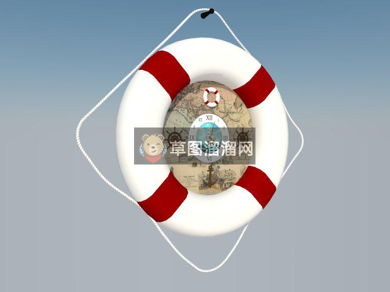 救生圈装饰品SU模型