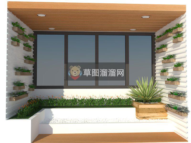 植物架墙装饰入户花园SU模型