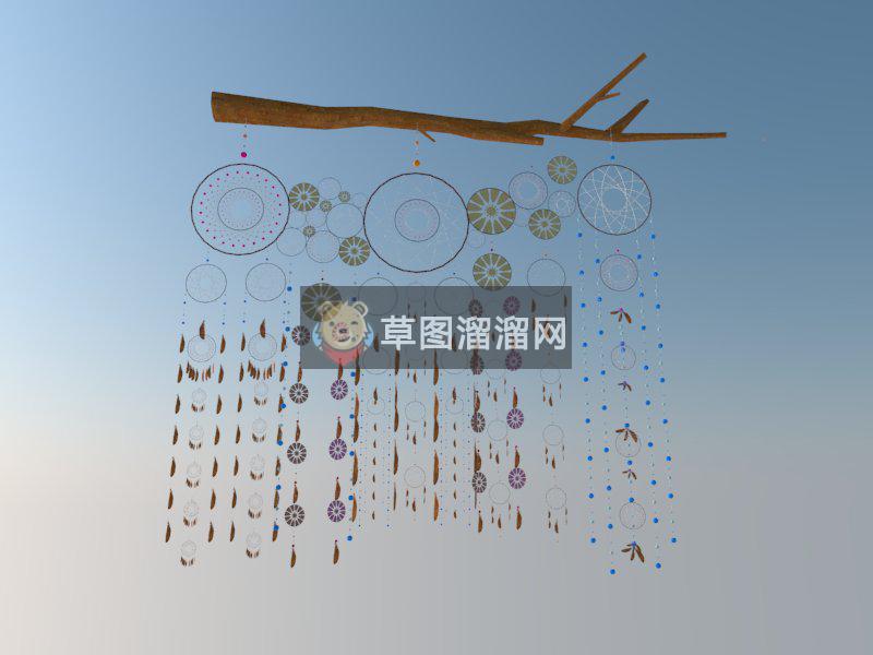树枝墙装饰SU模型
