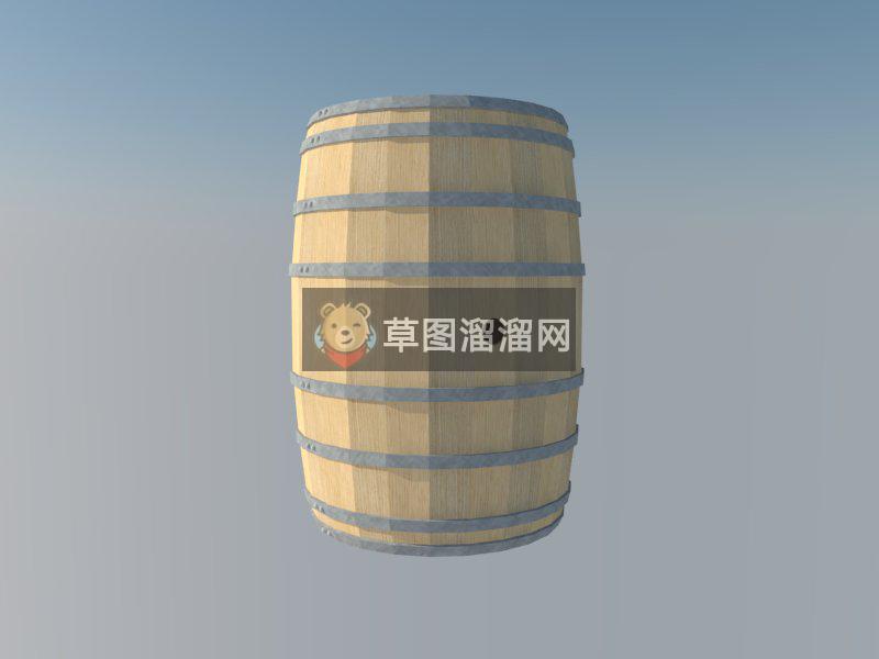 装饰酒桶木桶SU模型