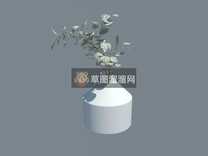 花瓶花盆植物SU模型