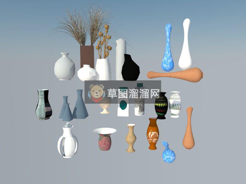 花瓶装饰品SU模型