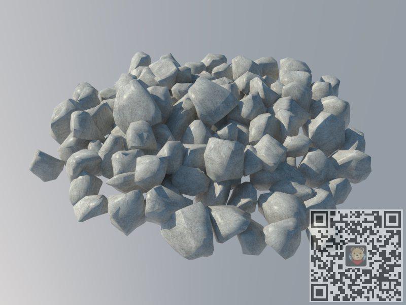 碎石石子铺装SU模型