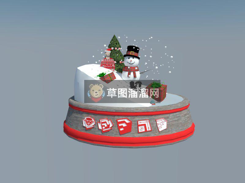 圣诞老人圣诞礼物圣诞装饰品SU模型