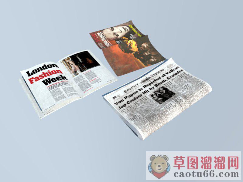 报纸杂志书本SU模型