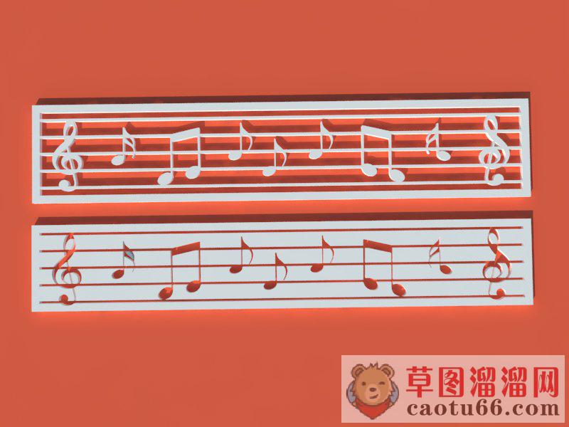 音符音乐装饰板SU模型