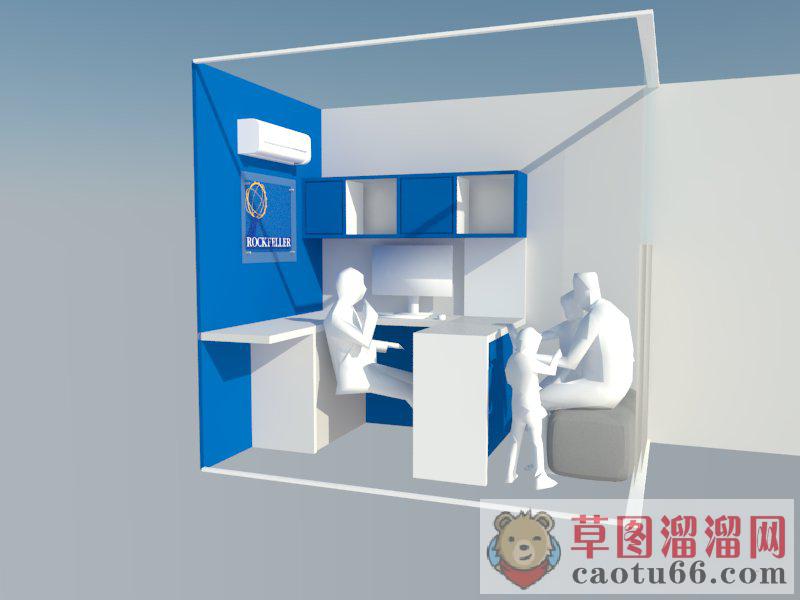 个人玻璃隔断办公室SU模型