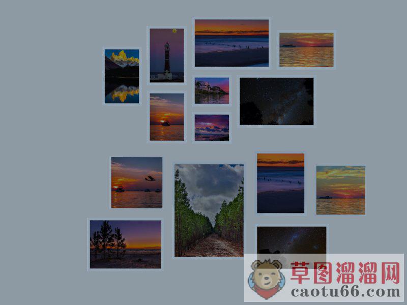 照片墙画墙饰品SU模型