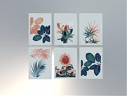 照片墙装饰画SU模型
