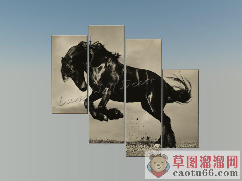 马到成功墙装饰画SU模型