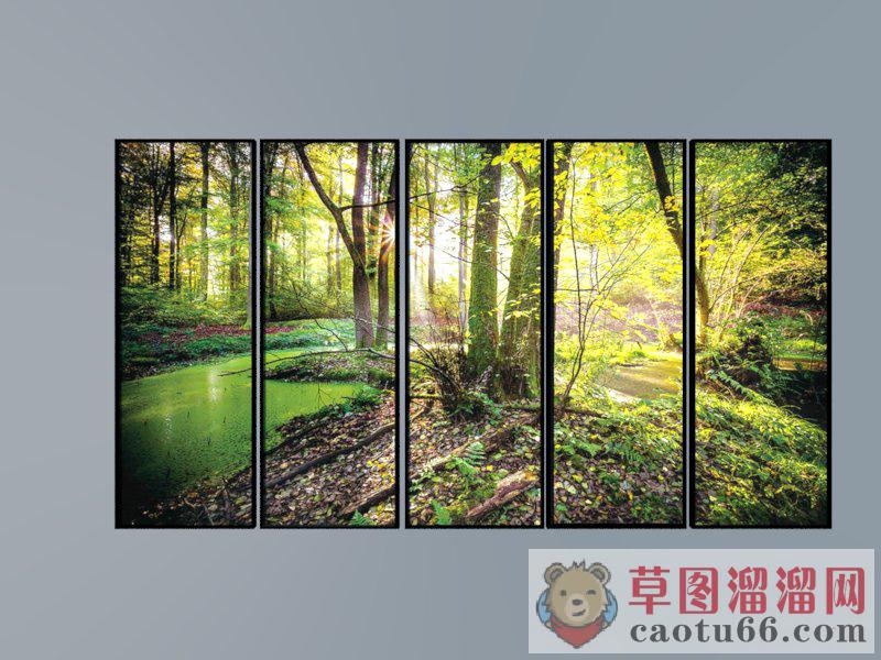 照片墙墙画装饰画SU模型