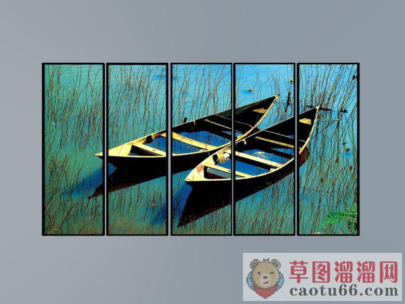 船画照片墙SU模型