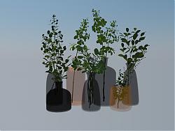 花瓶装饰插花SU模型