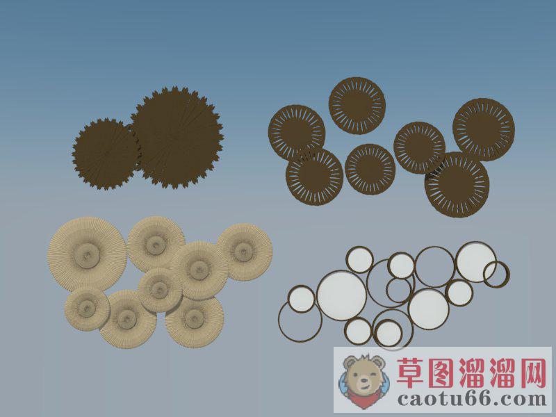 齿轮装饰墙饰品SU模型