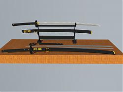 东洋刀武士刀装饰品SU模型