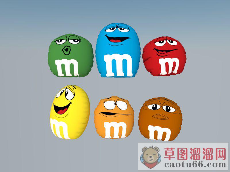 搞笑表情抱枕SU模型