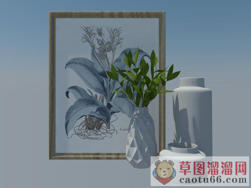 装饰花瓶摆件SU模型