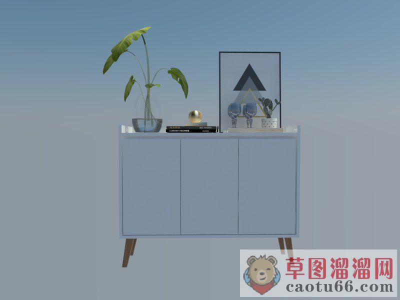 边桌柜鞋柜装饰柜SU模型