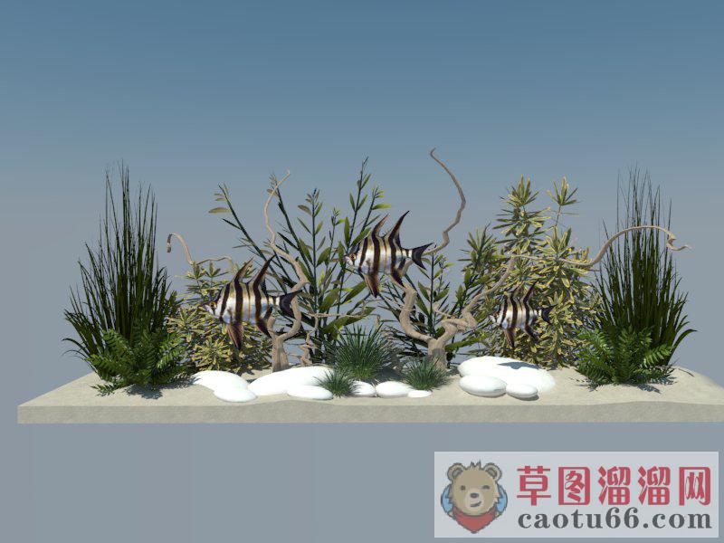 鱼缸海草SU模型