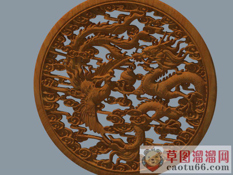 木制龙纹浮雕SU模型