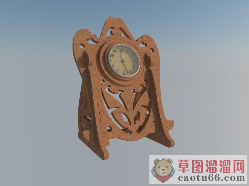 欧式木制时钟SU模型