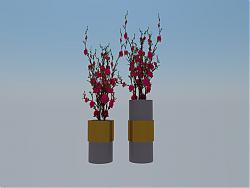花瓶装饰插花SU模型